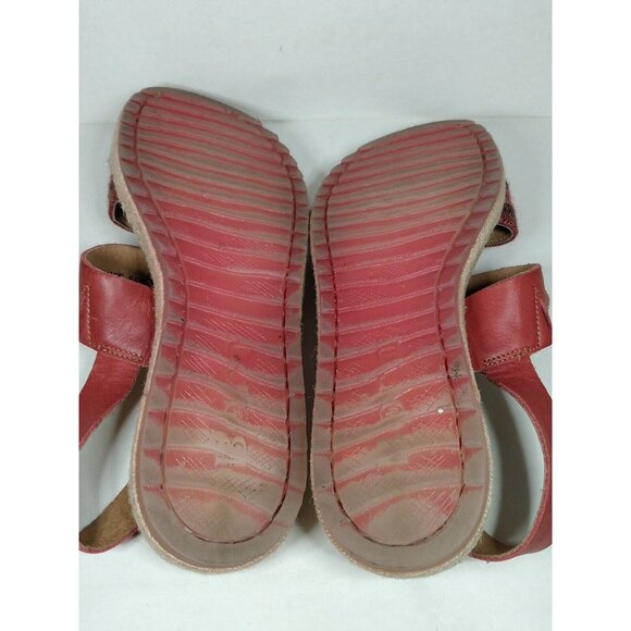 Born Women's  Size 8 Band Strappy Slingback Sandal Red Tapestry Espadrille - Picture 6 of 9